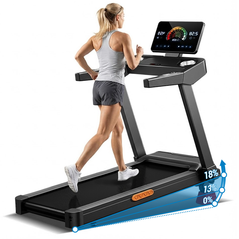 CURSOR L20 Foldable Treadmill with 20% Manual Incline, 8.7MPH & 400LBS Capacity