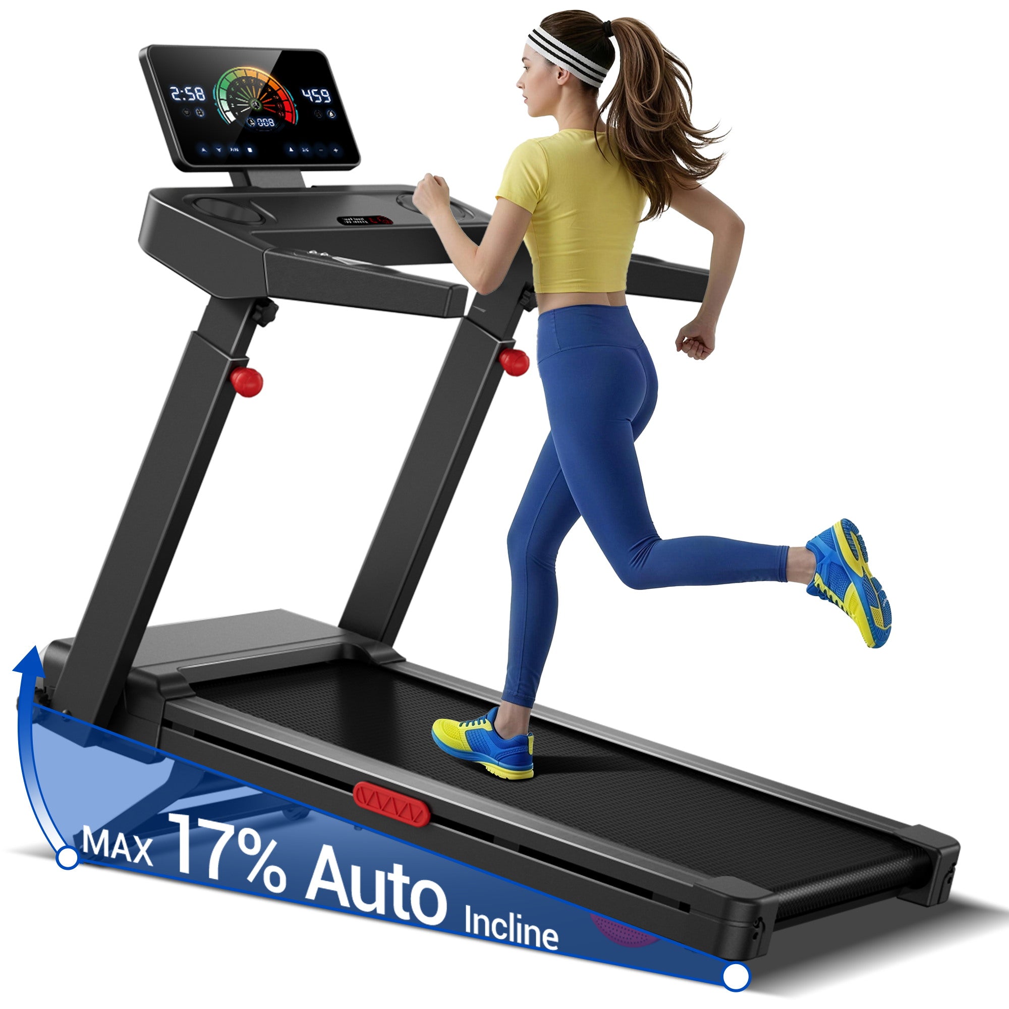 CURSOR L10 Foldable Treadmill 20% AUTO Incline with Pulse Sensors 8.7MPH