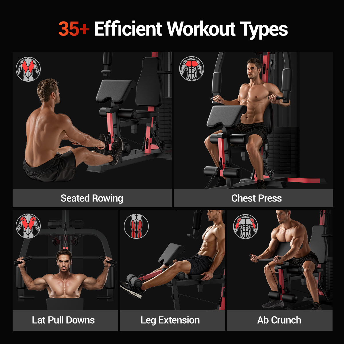 CURSOR ROBORE Series Workout Station with 160LBS Weight Stack