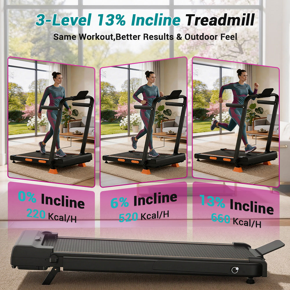 CURSOR X5F Folding 3-in-1 Portable Treadmill with 16% Incline Max 6.5MPH