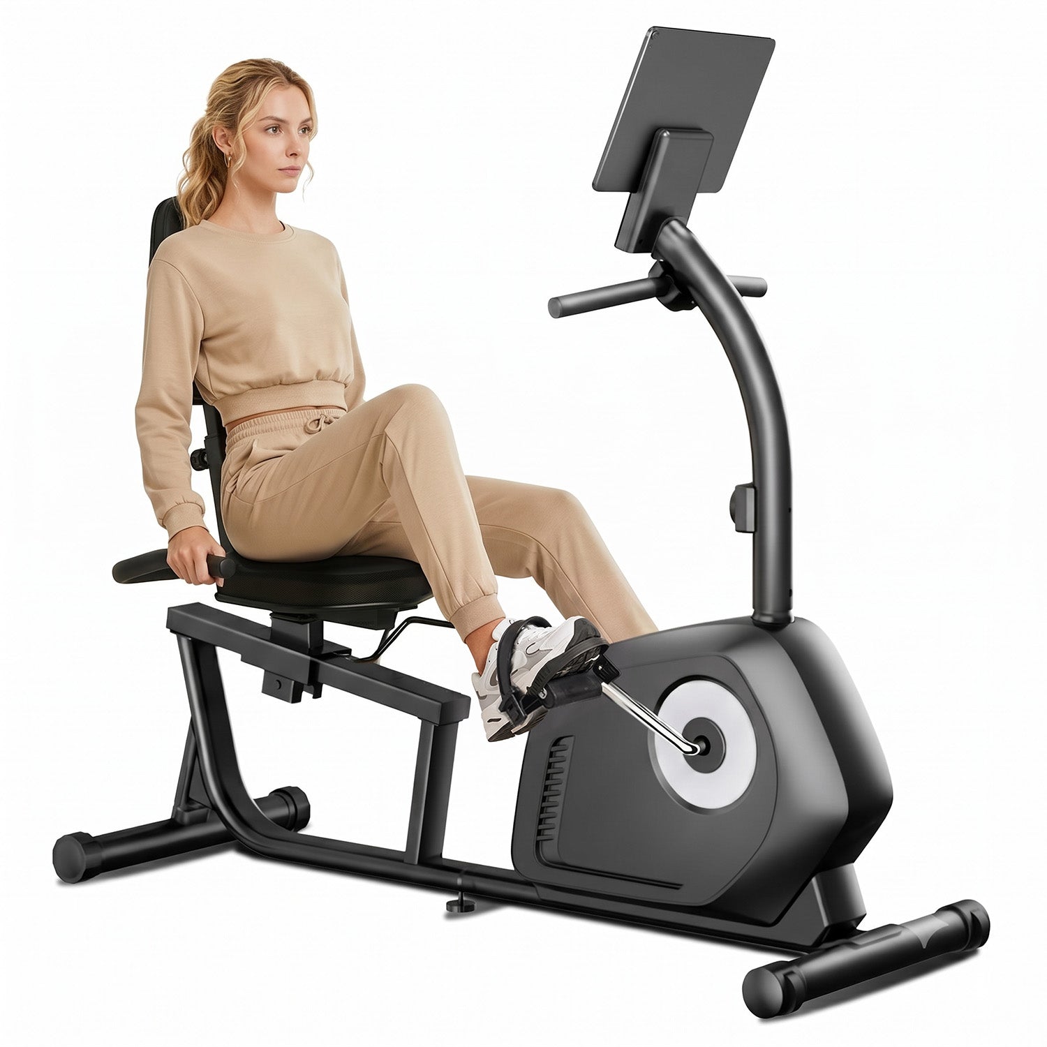 CURSOR CBR70 Recumbent Exercise Bike, 16-Level SilentSilent Stationary Bike for Home, 330 lbs Capacity, Adjustable Seat & Backrest