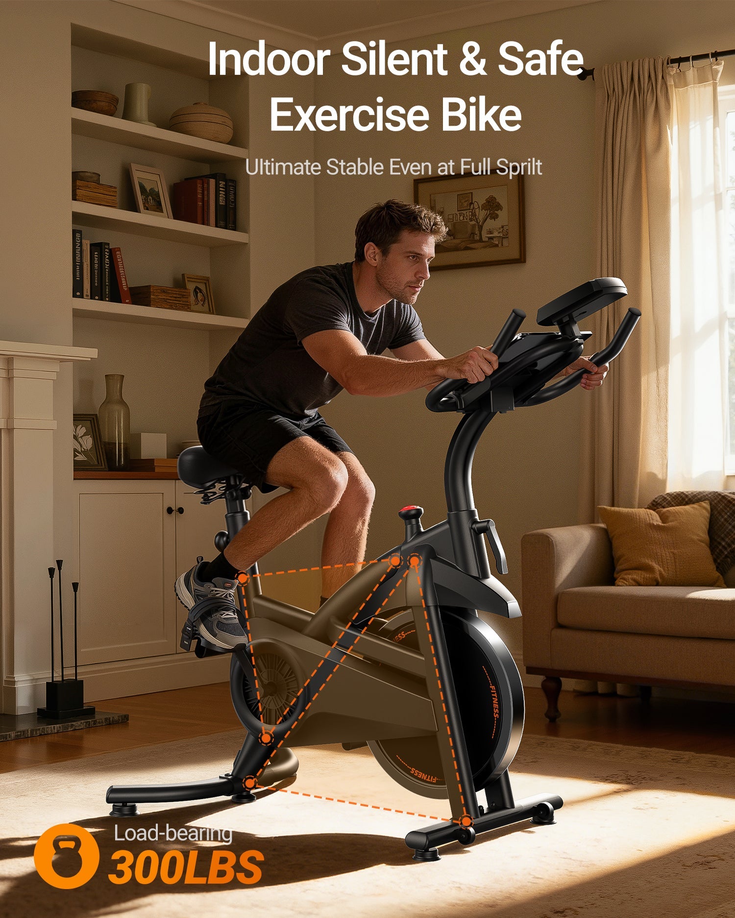 CURSOR CBE30 Carbon Steel Exercise Bike with 100 Levels Resistance & App
