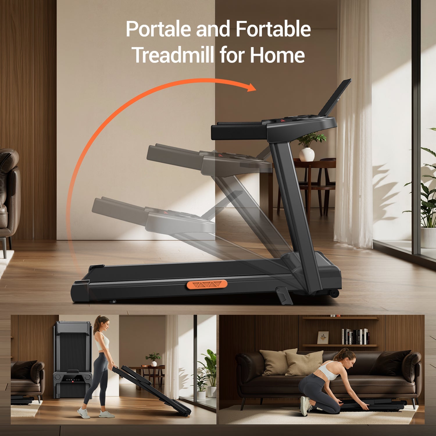 CURSOR SF10 Foldable Treadmill with 10%/15% Incline for Home and Office