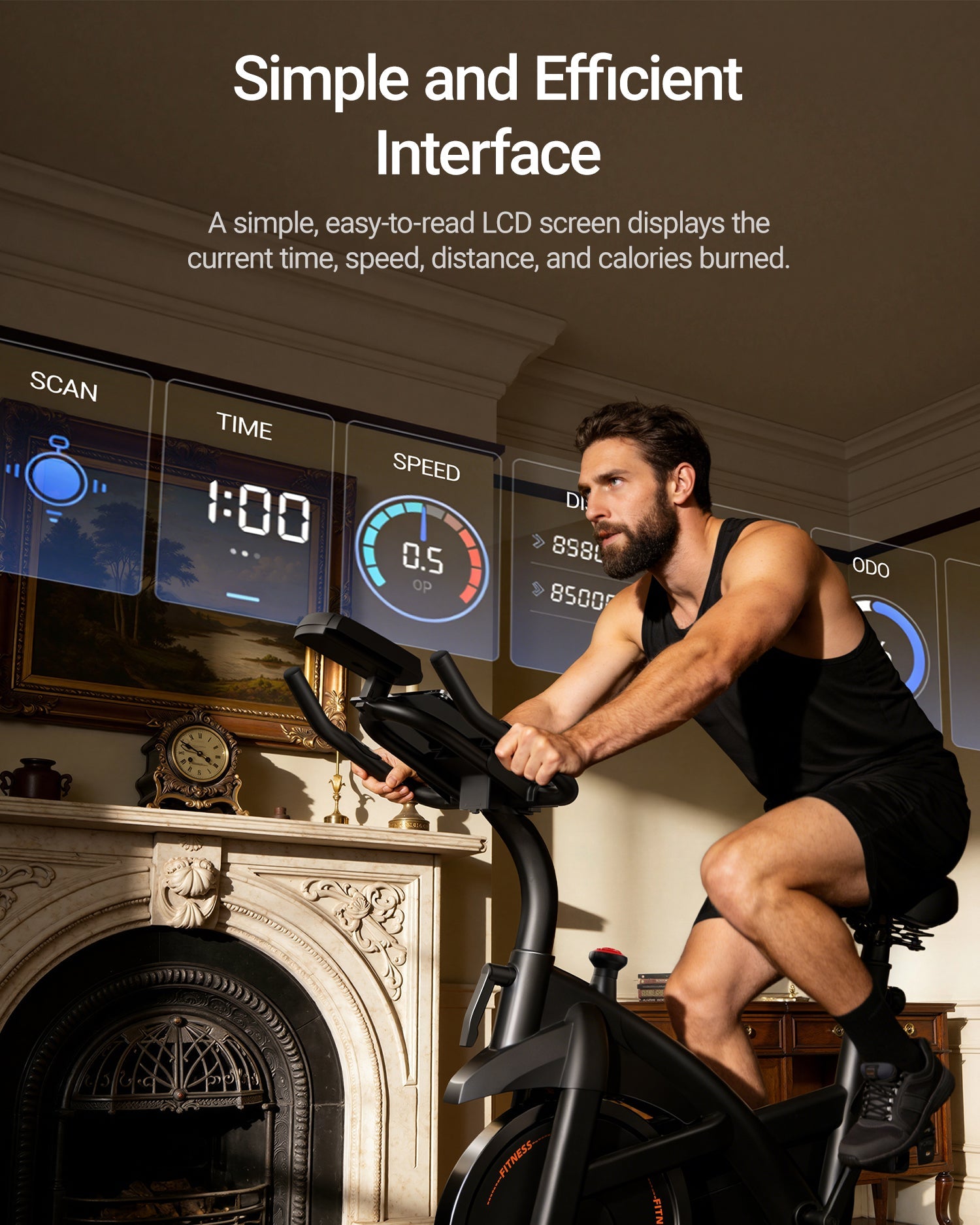 CURSOR CBE30 Carbon Steel Exercise Bike with 100 Levels Resistance & App