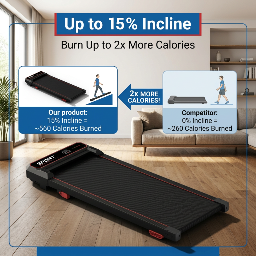 CURSOR U19 FITNESS 3-in-1 Walking Pad with 15% Incline, 3.0HP Under Desk Treadmill with Vibration Plate, 300LBS Capacity, Remote Control & LED Display