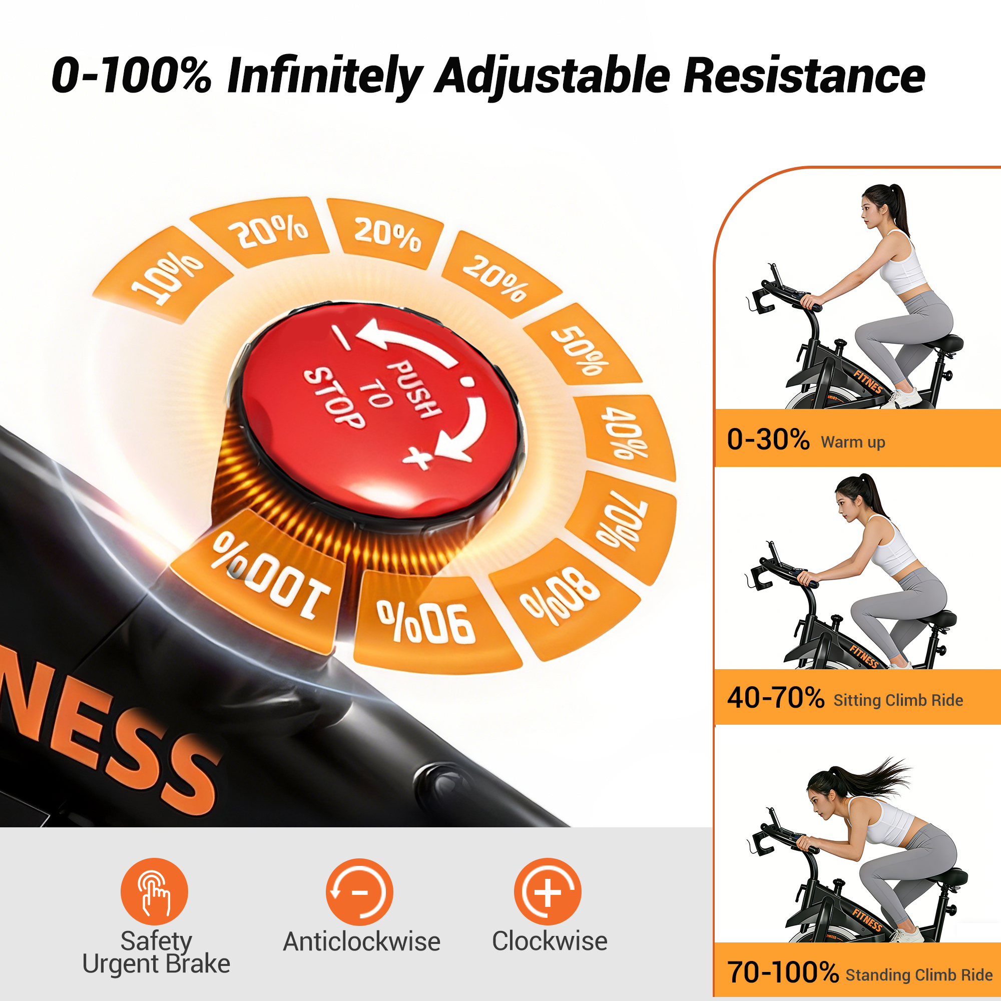 CURSOR CBE10 Carbon Steel Exercise Bike with 100 Levels Resistance & App