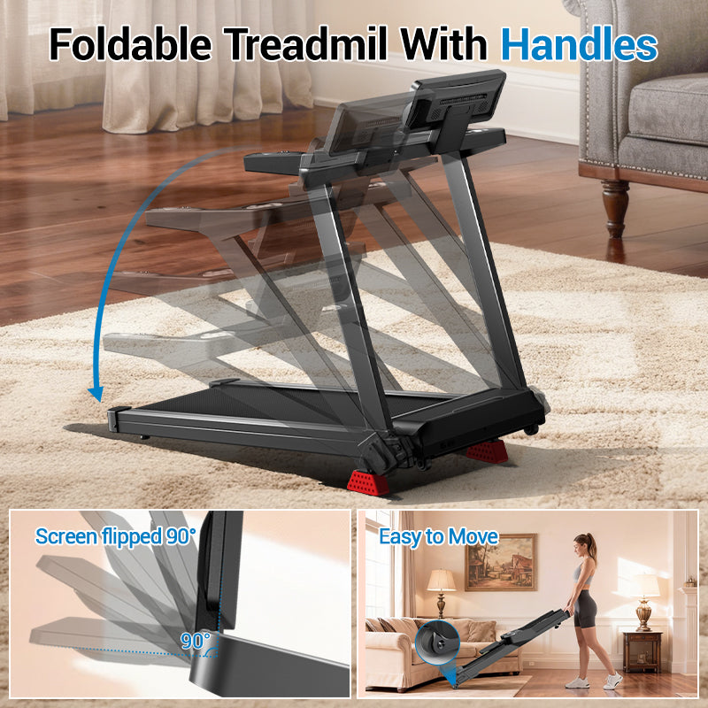CURSOR L20 Foldable Treadmill with 20% Manual Incline, 8.7MPH & 400LBS Capacity