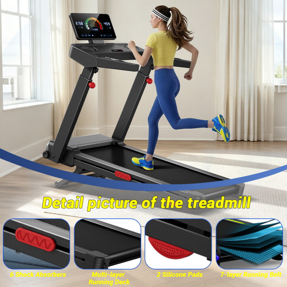 CURSOR L10 Foldable Treadmill 20% AUTO Incline with Pulse Sensors 8.7MPH