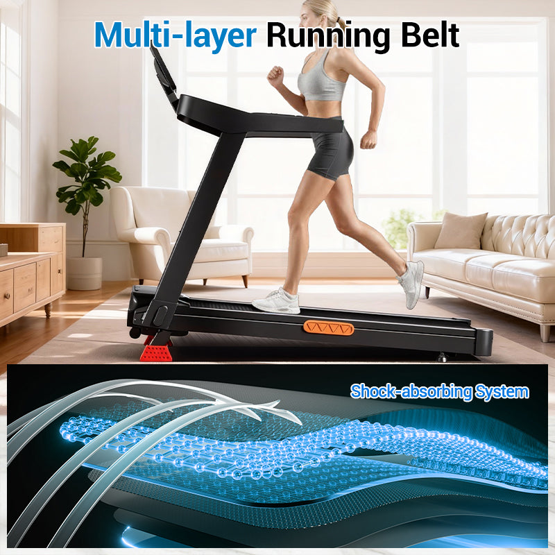CURSOR L20 Foldable Treadmill with 20% Manual Incline, 8.7MPH & 400LBS Capacity