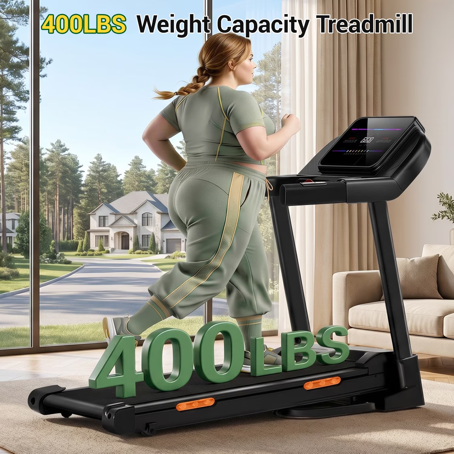 CURSOR FITNESS U70 19% Auto Incline Folding Treadmill, 4.0HP Quiet Brushless Motor, 400 lbs Capacity, 8.0 MPH for Home