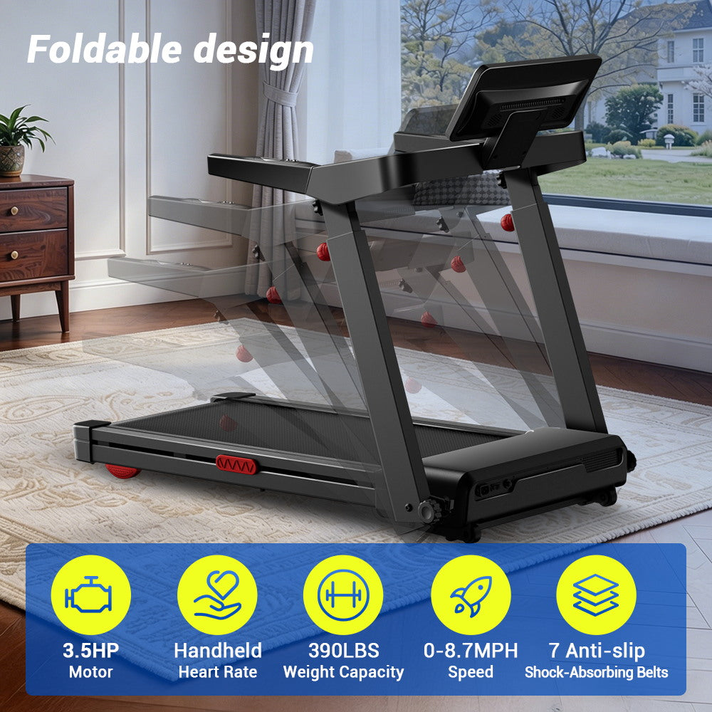 CURSOR L10 Foldable Treadmill 20% AUTO Incline with Pulse Sensors 8.7MPH