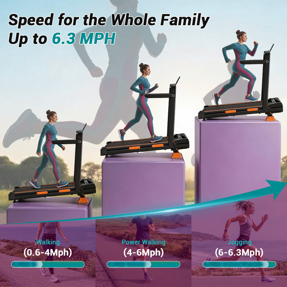 CURSOR X5F Folding 3-in-1 Portable Treadmill with 16% Incline Max 6.5MPH