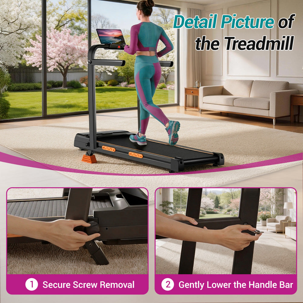 CURSOR X5F Folding 3-in-1 Portable Treadmill with 16% Incline Max 6.5MPH