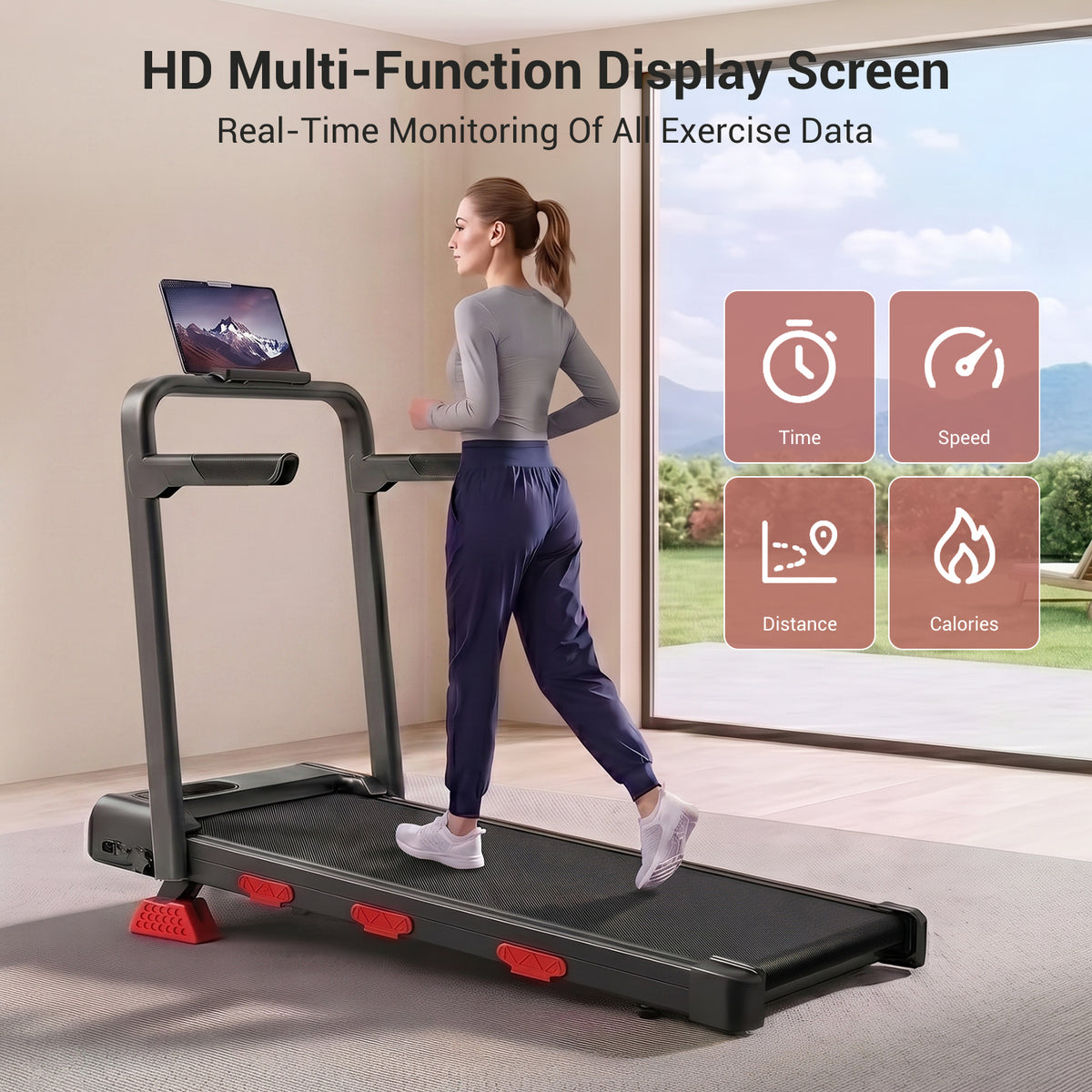 CURSOR FITNESS Folding Walking Pad with 15% Incline & Adjustable Handlebars, 2.5HP, 6.2 MPH Under Desk Treadmill for Home,300 lbs Capacity
