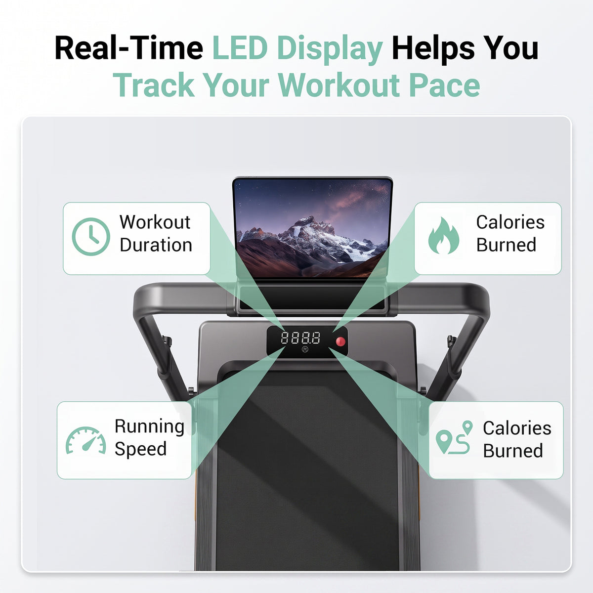 CURSOR FITNESS Walking Pad with Adjustable Height,Under Desk Treadmill for Home Office,Folding Treadmill with 3.0 HP Motor,LED Display,Remote Control,350 lb Capacity
