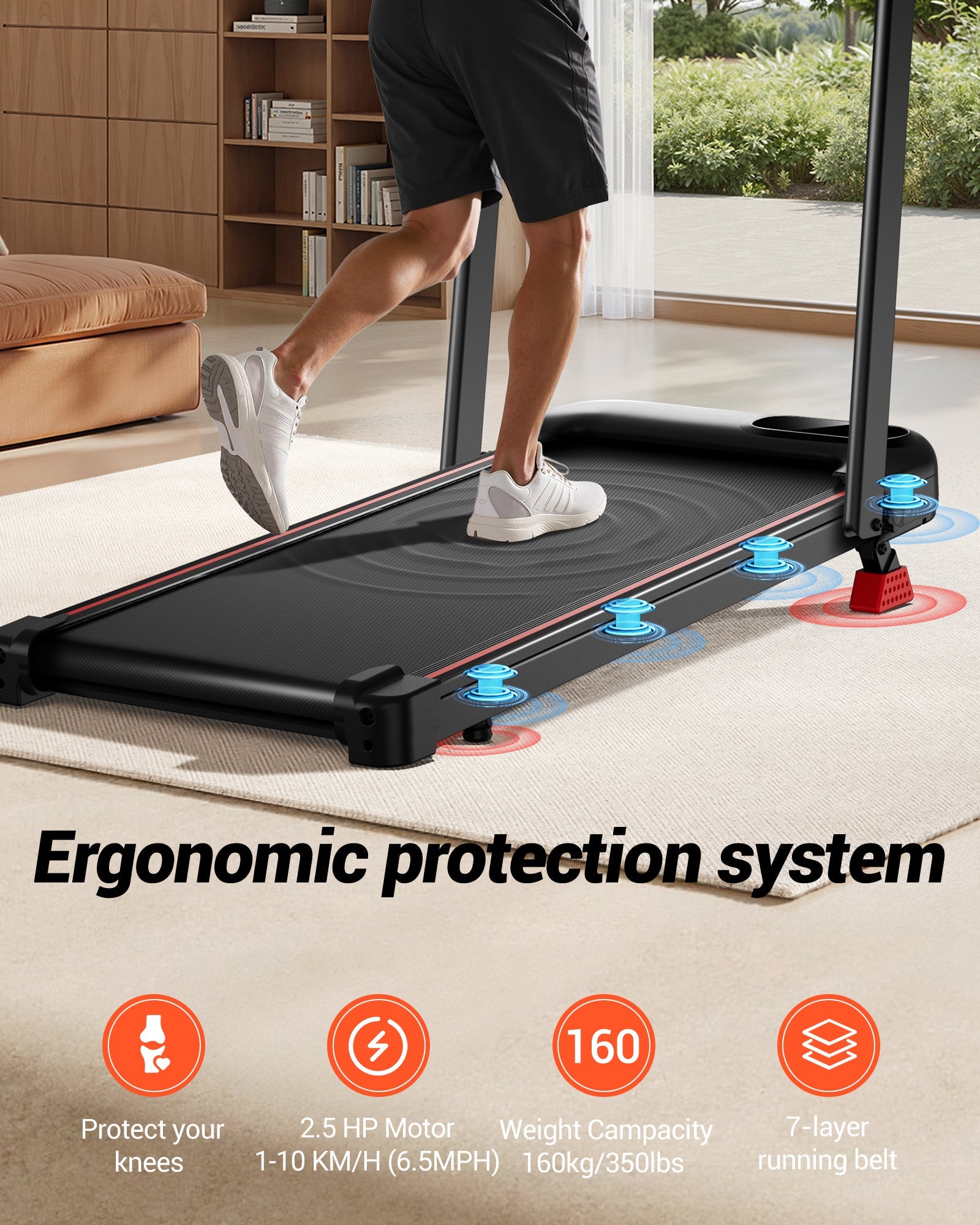 CURSOR U18F Folding 3-in-1 Walking Pad with 10%/15% Incline 6.5MPH