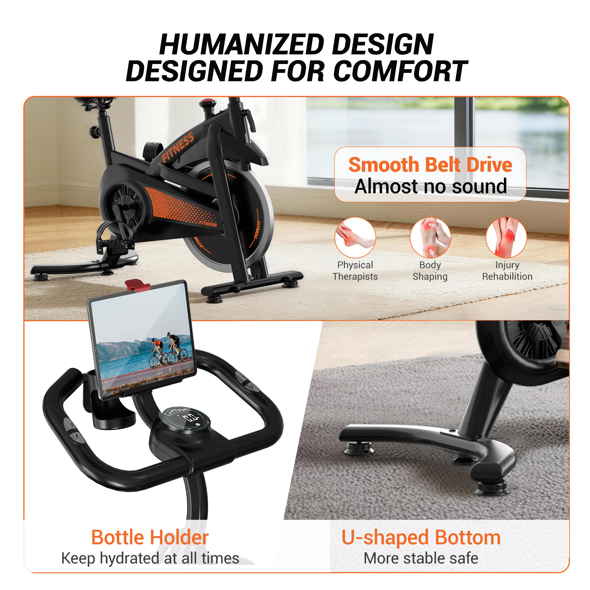 CURSOR CBE10 Carbon Steel Exercise Bike with 100 Levels Resistance & App