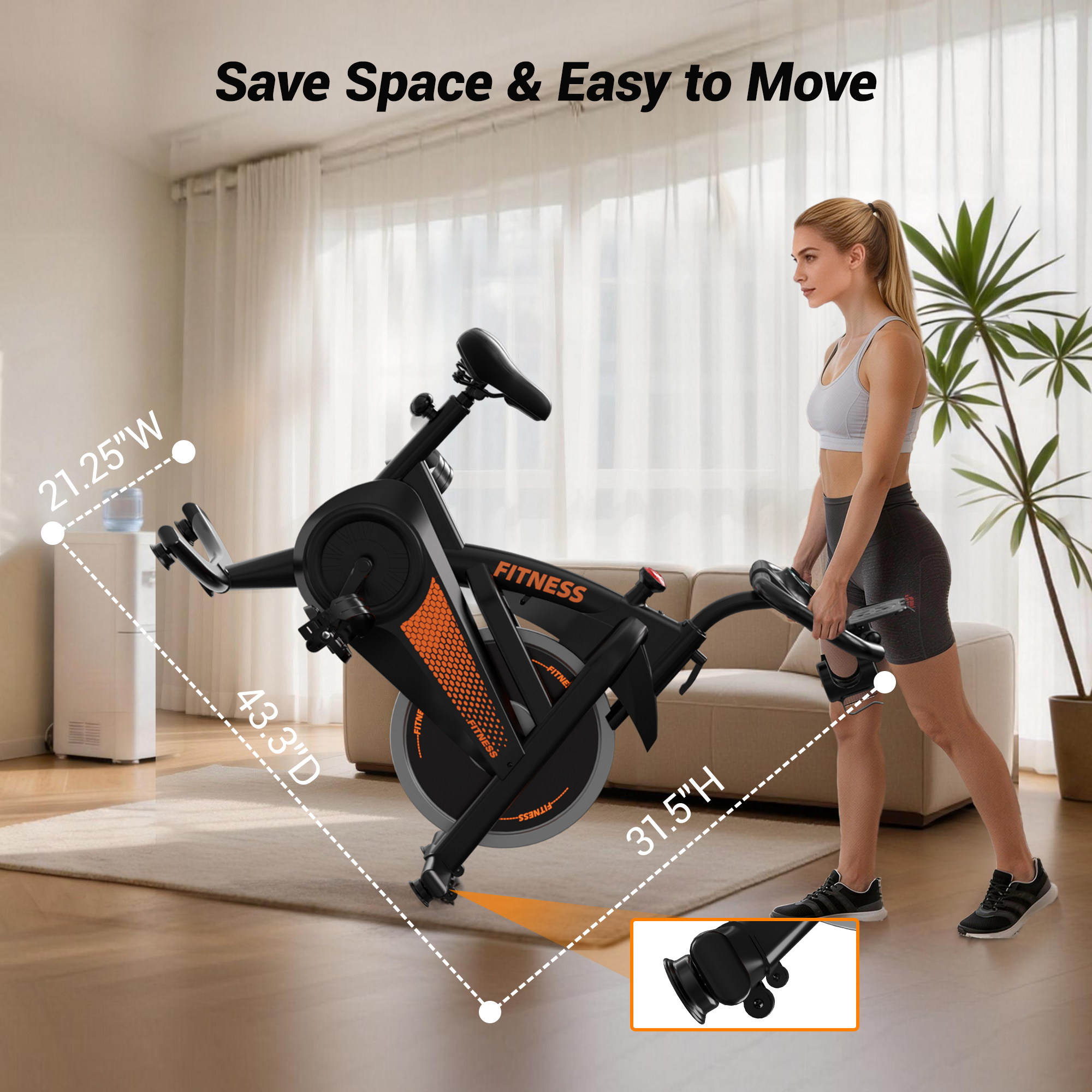CURSOR CBE10 Carbon Steel Exercise Bike with 100 Levels Resistance & App