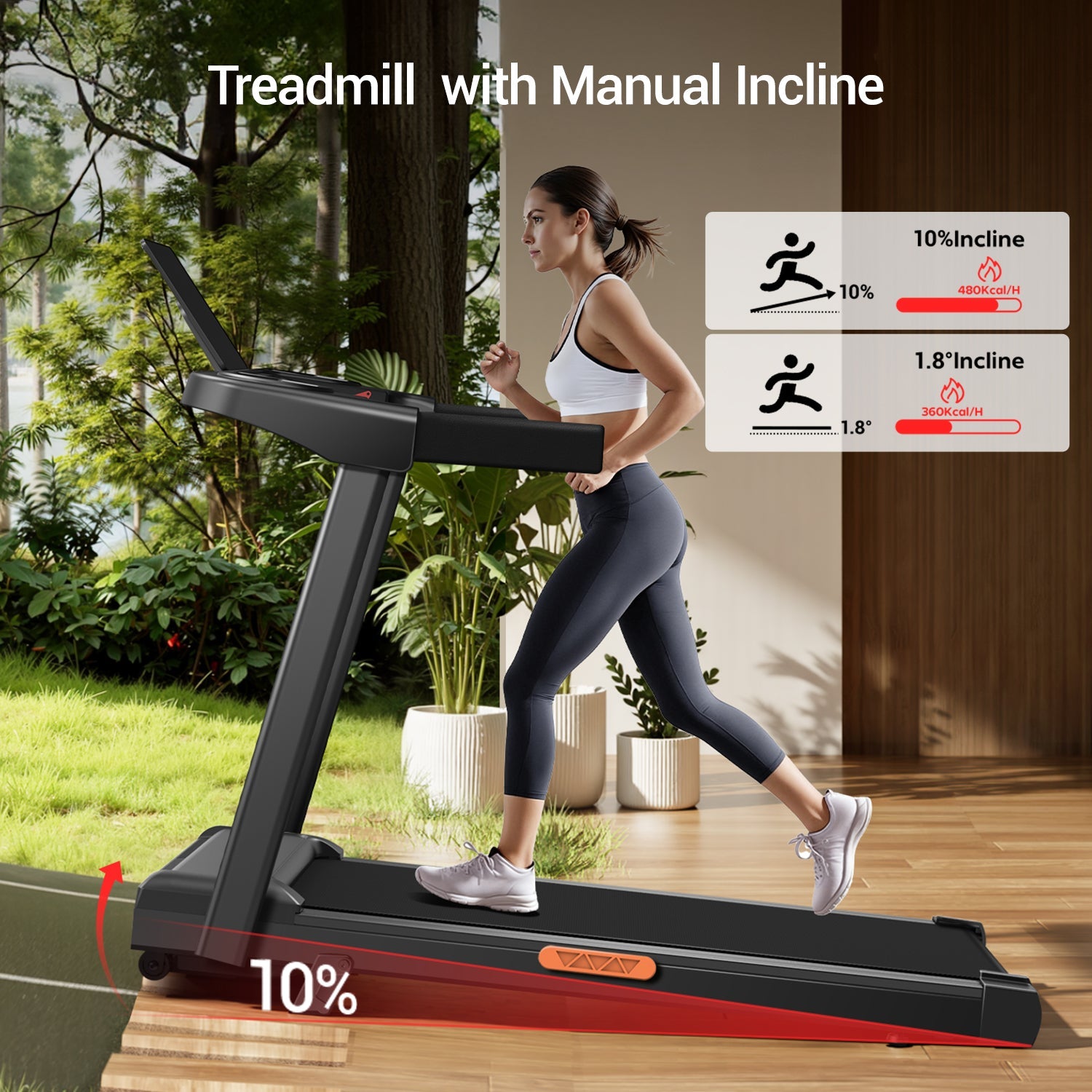 CURSOR SF10 Foldable Treadmill with 10%/15% Incline for Home and Office