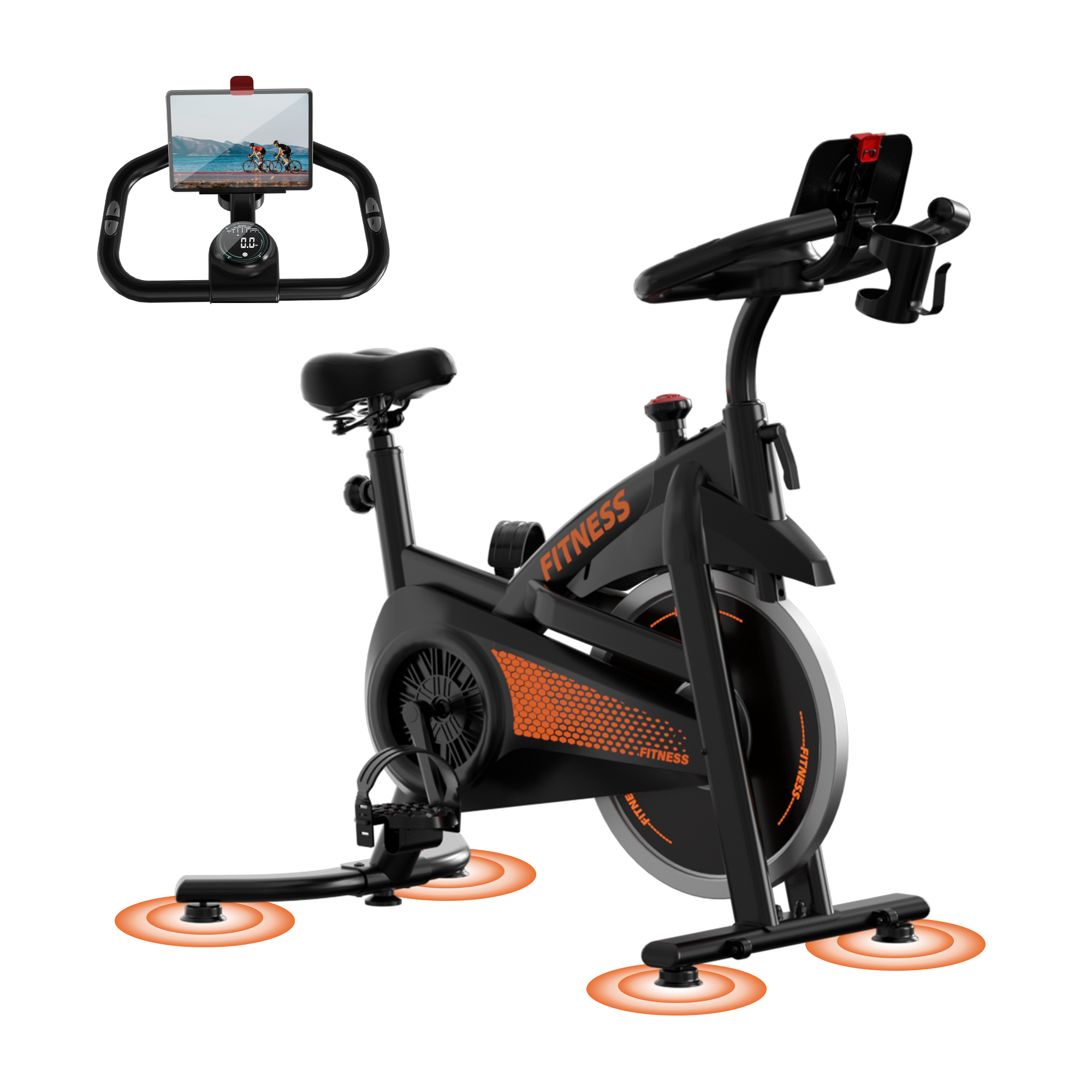 CURSOR CBE10 Carbon Steel Exercise Bike with 100 Levels Resistance & App